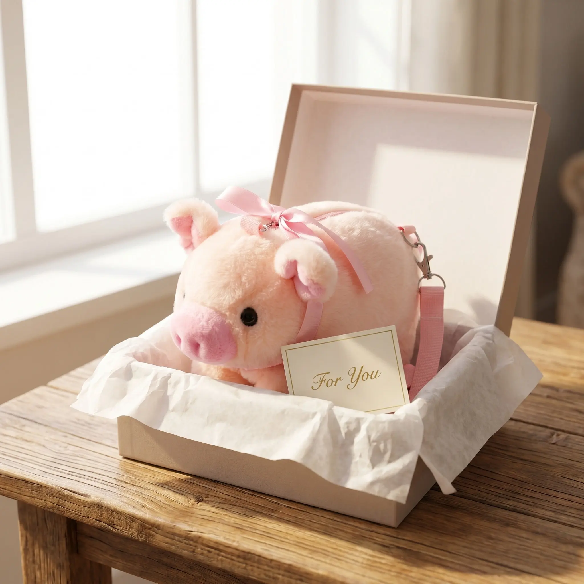 

1Pcs Student Single-Shoulder Bag Cute Pig Design Outdoor Messenger Crossbody Phone Storage Pouch for Women Girls