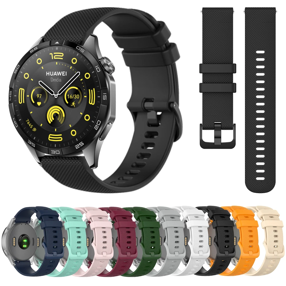 20mm 22mm Silicone Strap For Huawei Watch GT 4 46mm Band GT3 2 Pro 42mm 46mm Buds Wristband For HONOR Watch 4 Pro GS 3i Bracelet