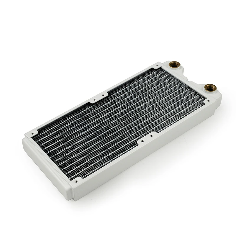 Syscooling white color copper radiator for PC water cooling 240mm/360mm G1/4 thread 12 water channels