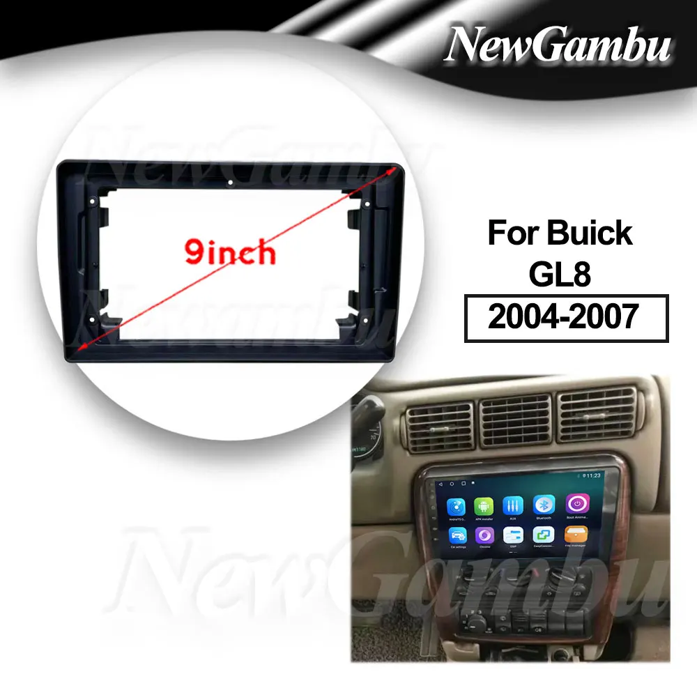 

9-дюймовый автомобильный радиоприемник, подходит для Buick GL8 2004-2007 Frame DVD GPS Mp5 ABS PC, пластиковая панель, панель приборной панели, плоская рама