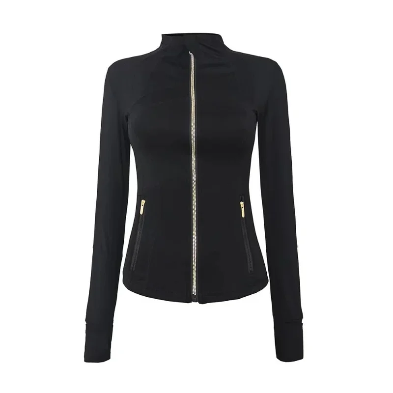 New Women Sport Jacket Tight-fitting Thin Sportswear Coat Training Running Gym Yoga Cardigan Jackets Custom With logo