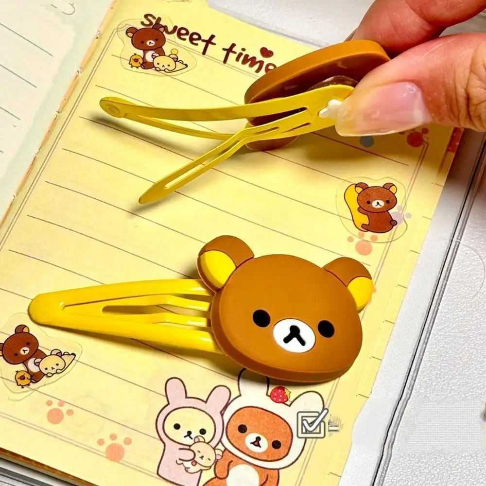 Japanese Rilakkuma girl Hairpin Cartoon Clamp Doll hair clip decorate children BB clip Anime peripherals Headwear birthday gift