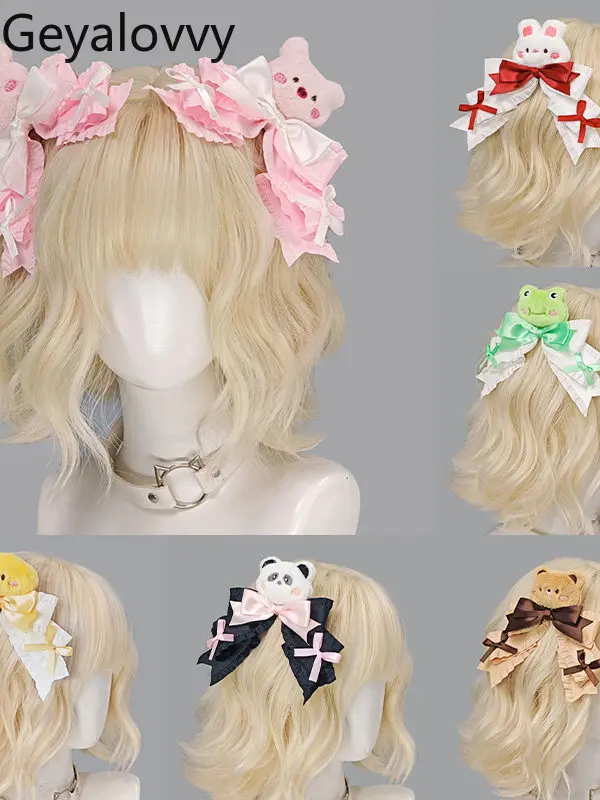 

Аксессуары для девочек в японском стиле, милые и милые универсальные женские аксессуары, заколка для волос с бантом в стиле Лолиты, новые модные головные уборы