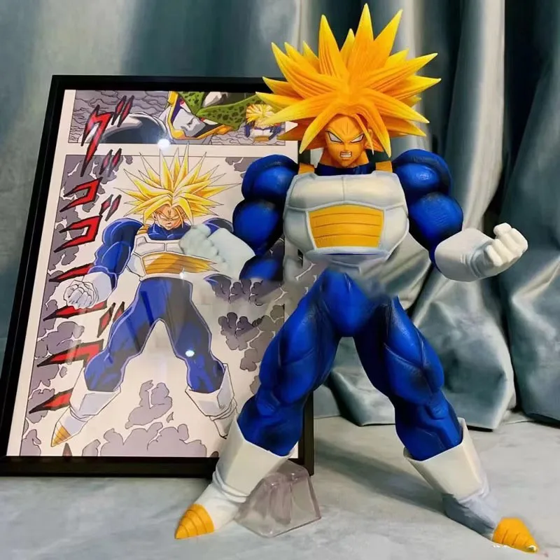 Em estoque genuíno anime dragon ball z super troncos figura de ação pvc super saiyan gotenk figuras coleção modelo brinquedo presentes