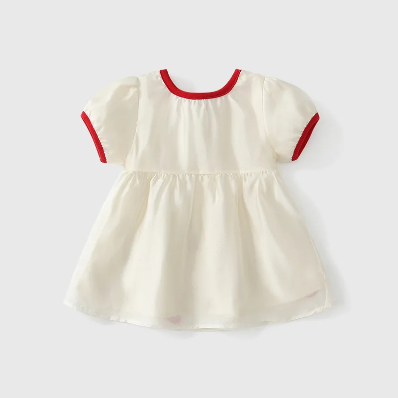Summer Baby Girl Strawberry Princess Infant Cotton Dress Short Sleeve Double Mesh Skirt Sweet Cute Newborn Outfit 1-3 Years