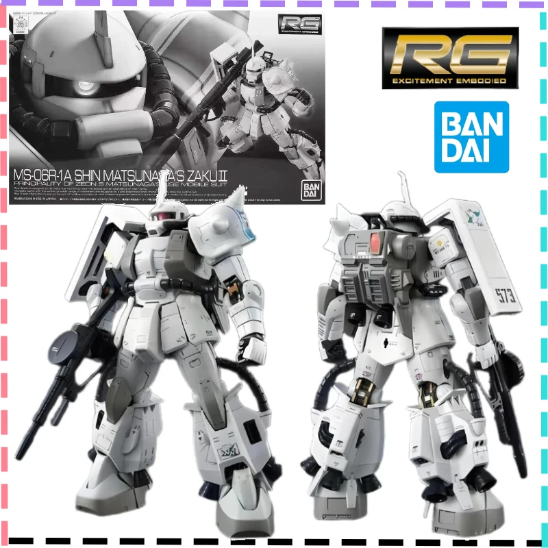 En Stock Bandai Original Gundam RG 1/144 MS-06R-1A Lobo Blanco Zhagu modelo de ensamblaje coleccionar regalos de vacaciones adornos figura Mecha