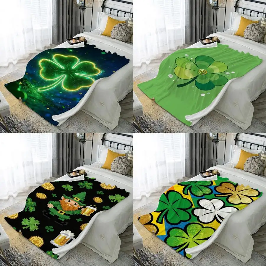 

Плед из микрофибры в стиле Дня святого Патрика, 2D, для спальни, гостиной, дивана, мягкий и удобный, для декора дома