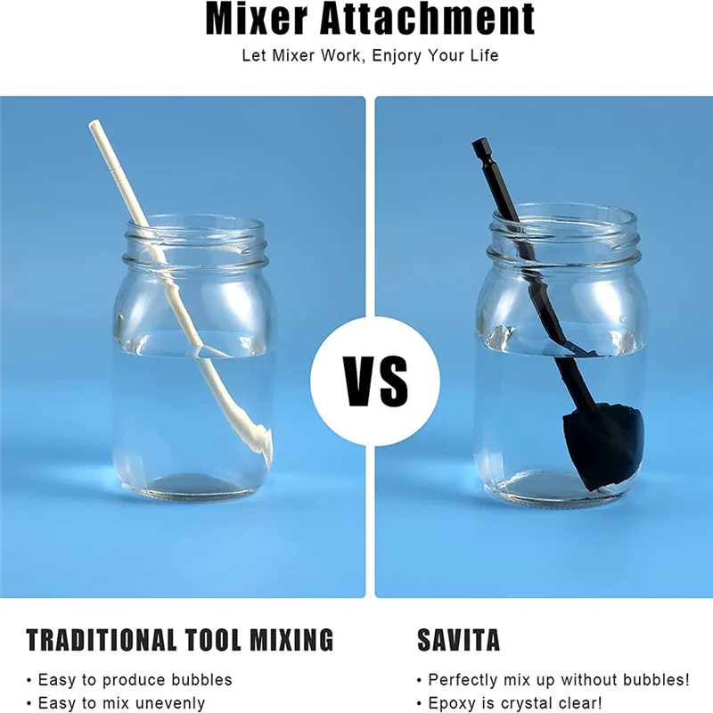 Resin Mixer Paddles, Epoxy Mixer Attachment for Drill, Reusable Paint Stirrer Drill Attachment(6Pcs)