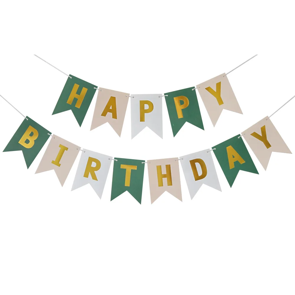 NEW Happy Birthday Banner Bunting Flag Party Decoration Kids Decor Children\'s Ornament Baby Colorful Girl Boy Parti Supplies