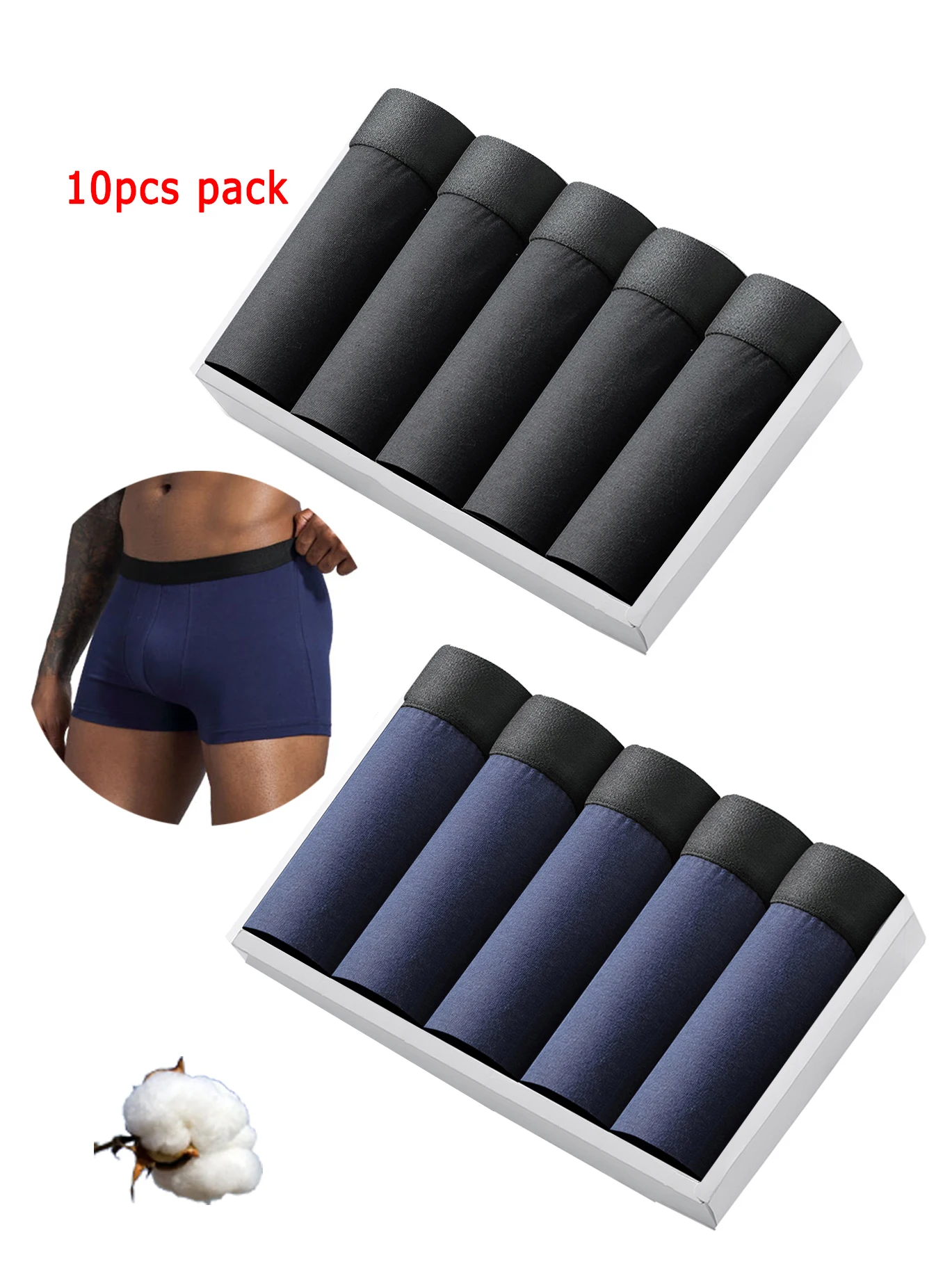 10pcs pack Boxer Shorts for Men Underwear Cotton Breathable Panties Male Underpants Sexy Homme Boxershorts Box Gay Slips Calvin