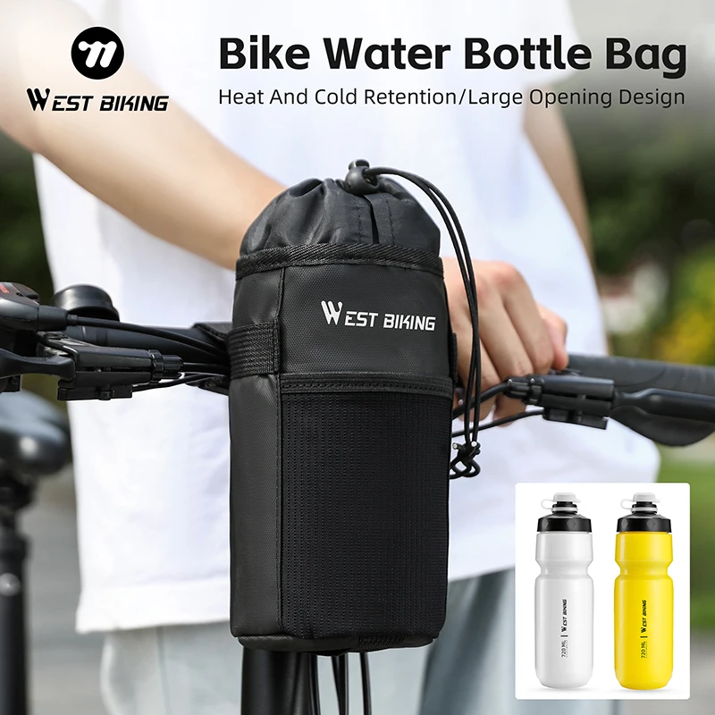 

WEST BIKING Bicycle Head Water Bottle Bag Multifunctional Bike Handlebar Bag Storag Holder Bikepacking for Cycling Bike Access