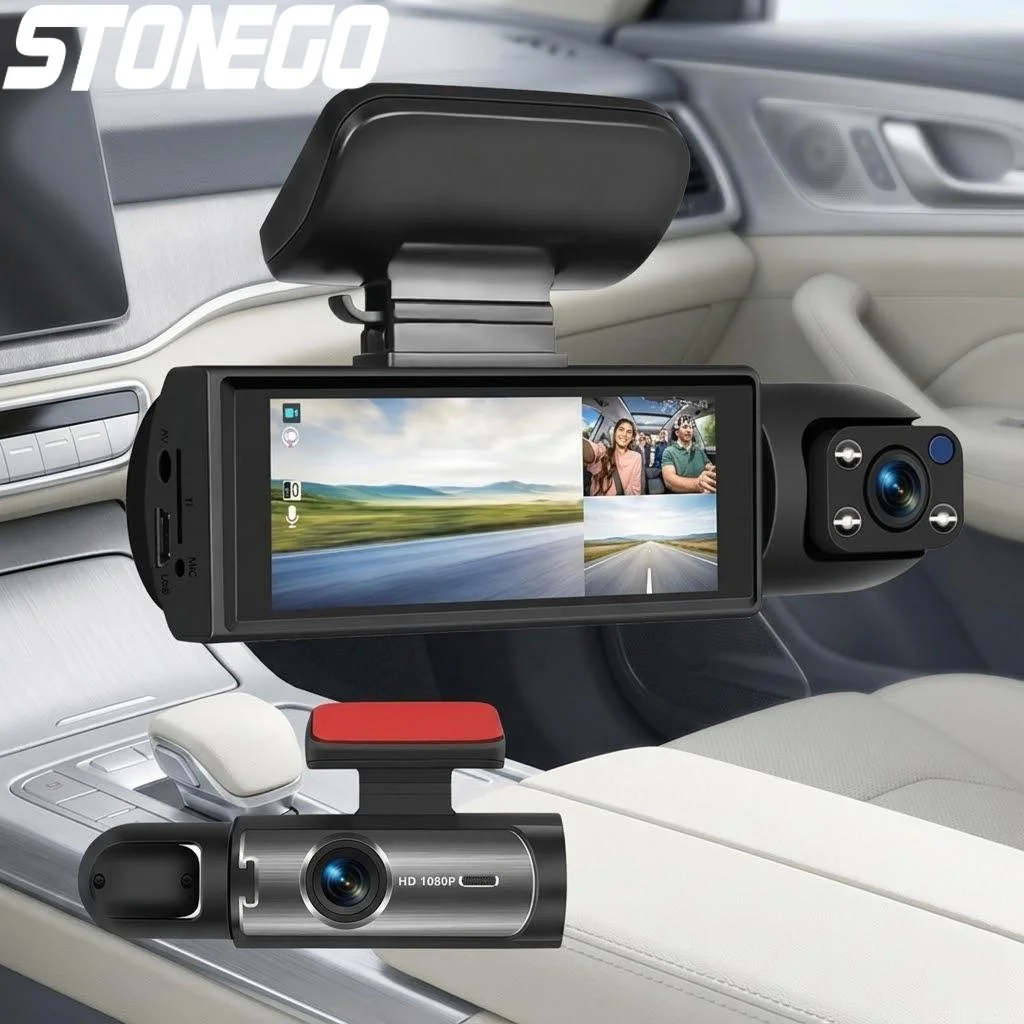 

Видеорегистратор 1080P HD с двумя камерами (передняя и задняя), ИК ночным видением, G-сенсором и 3,16-дюймовым IPS-экраном