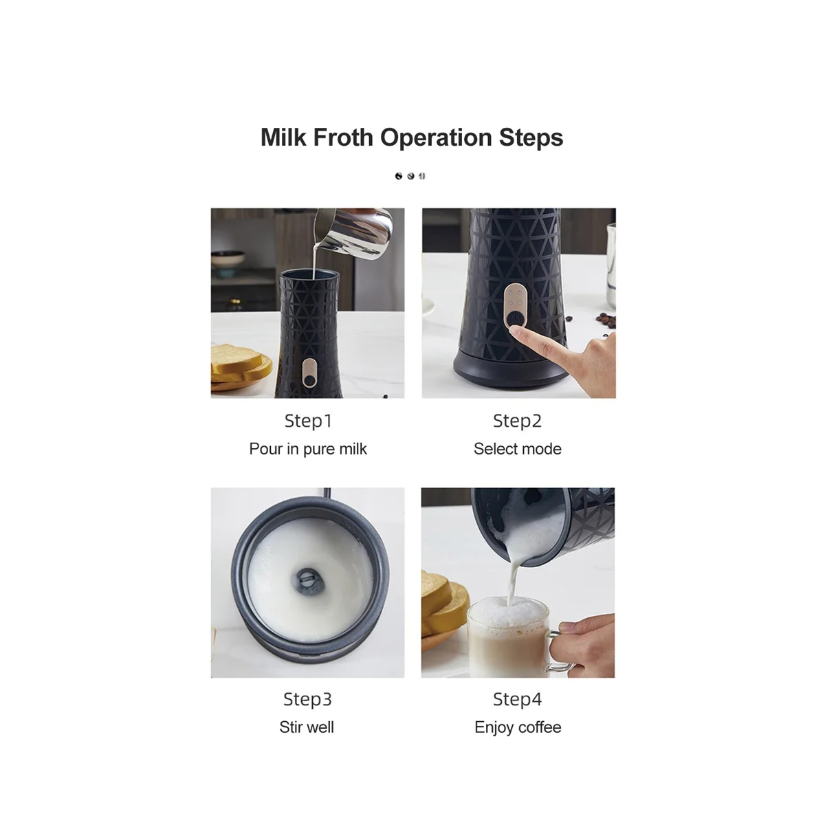 التلقائي بالكامل مزبد رغوة ، الشوكولاته خلاط ، الباردة أو الساخنة لاتيه كابتشينو الحليب دفئا ، الاتحاد الأوروبي التوصيل-أ