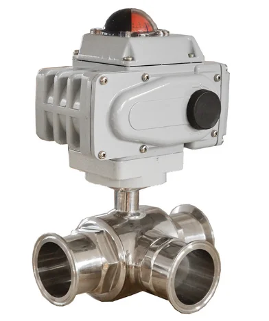 

Manufacturer Sanitary electric actuator ball valve 3 Way Ball Valve Stainless Steel