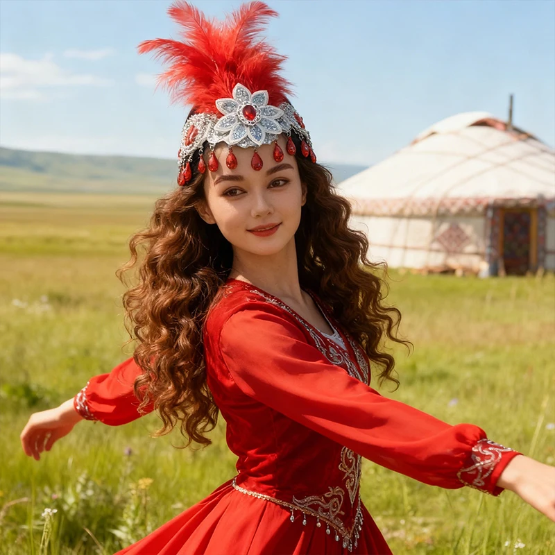 Ethnic Yangko Dance Head Flower Stage Performance Hair Ornaments Modern Dancing Latin Dance Competition Decor Accessories