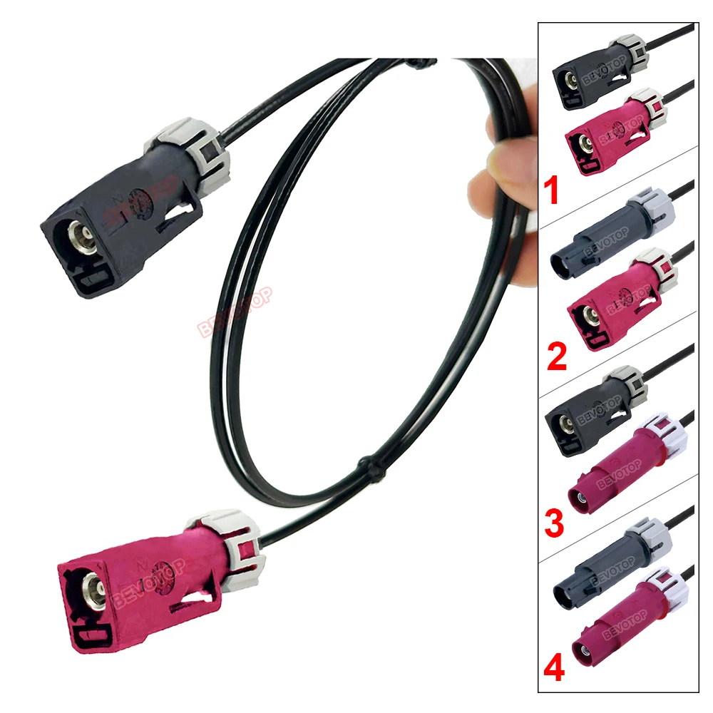 1PCS Waterproof Fakra Extension Cable Code A to Code D Male/ Female Connector Fakra Jumper Wire Harness BEVOTOP Auto Cable