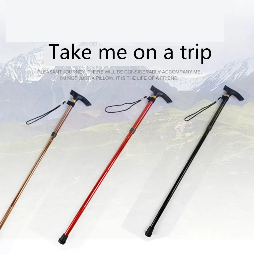 Adjustable Collapsible Canes Portable Walking Aid Sticks for Seniors with Cushion Handle for Outdoor Trekking Hiking