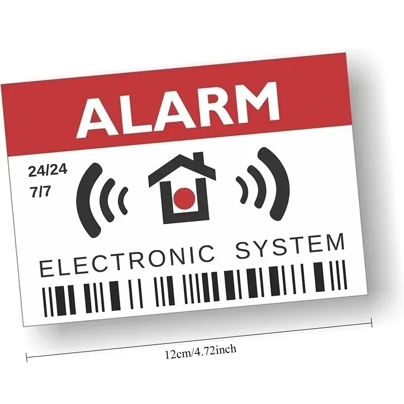 Security Alarm Sticker Waterproof Vinyl Decal Car Window Door Anti Intrusion Safety Warning Auto Protection Decor 1PC