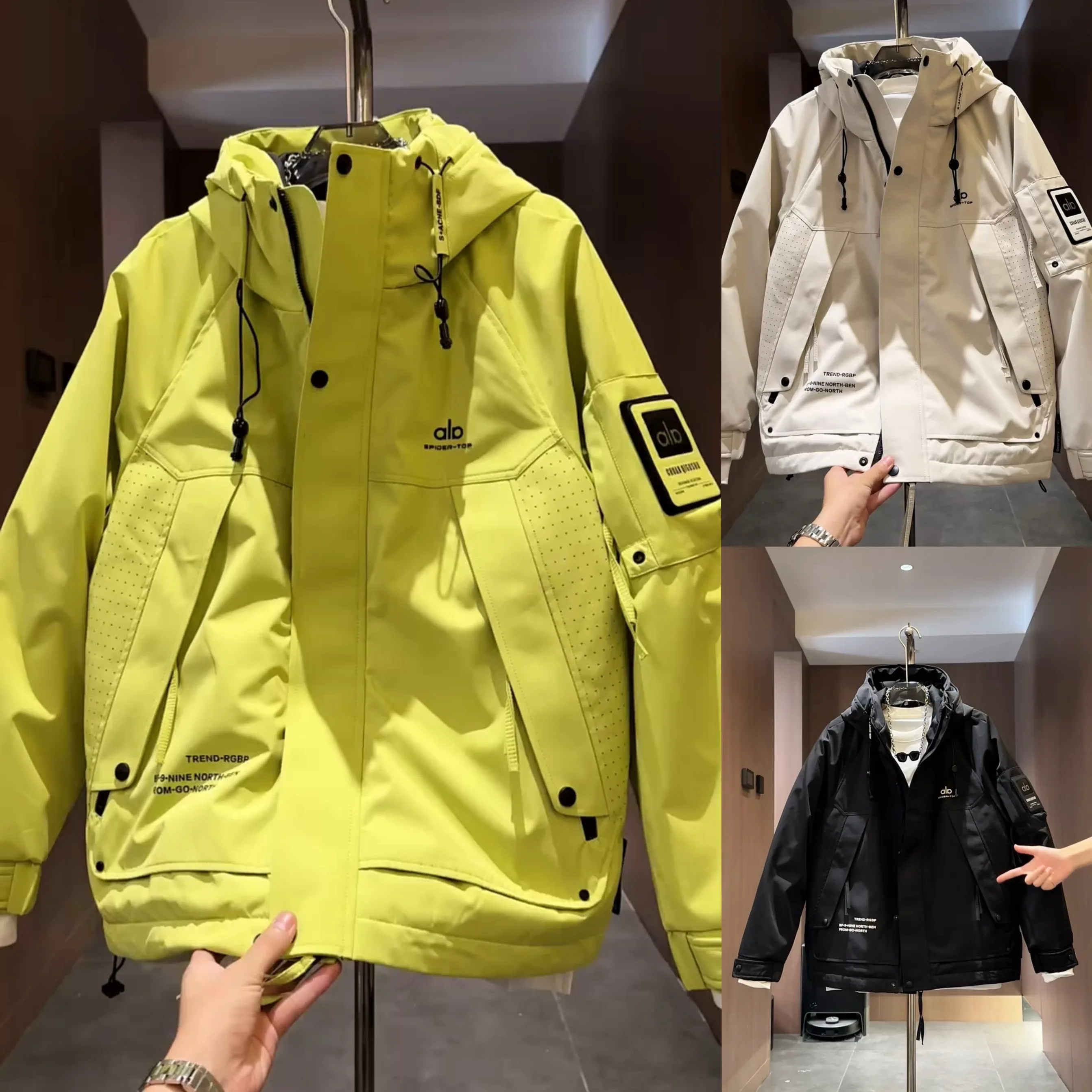 

Thiened Warm Cotton Jaet for Men Autumn Winter Trendy Hooded Functional Thin Cotton down Jaet Cold Resistant Outerwear