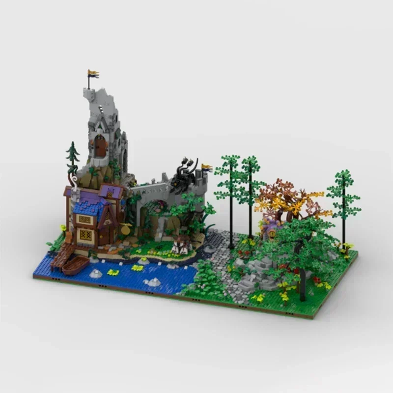 

Популярная игровая модель Moc, строительные кирпичи, средневековый лесной замок, технология, модульные блоки, подарки, рождественские игрушки, наборы «сделай сам», сборка