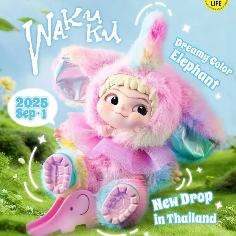 

Original Latest Style Wakuku Colorful Elephant Thai Limited Edition Plastic Doll Hanging Card Room Decor Toy Christmas Gift