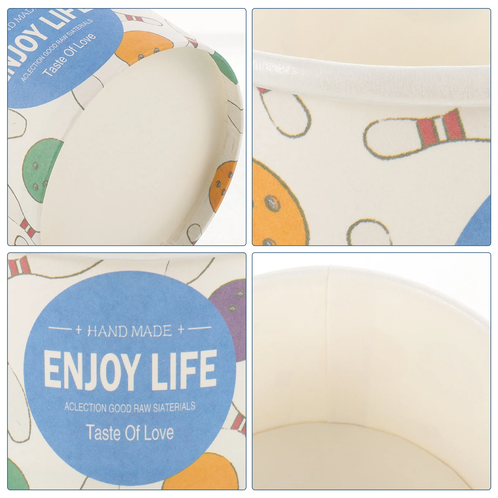 

50 шт. Премиальные одноразовые бумажные стаканчики для мороженого с внутренним покрытием, прочные, для выпечки пудингов, вечеринок на открытом воздухе, ресторанов