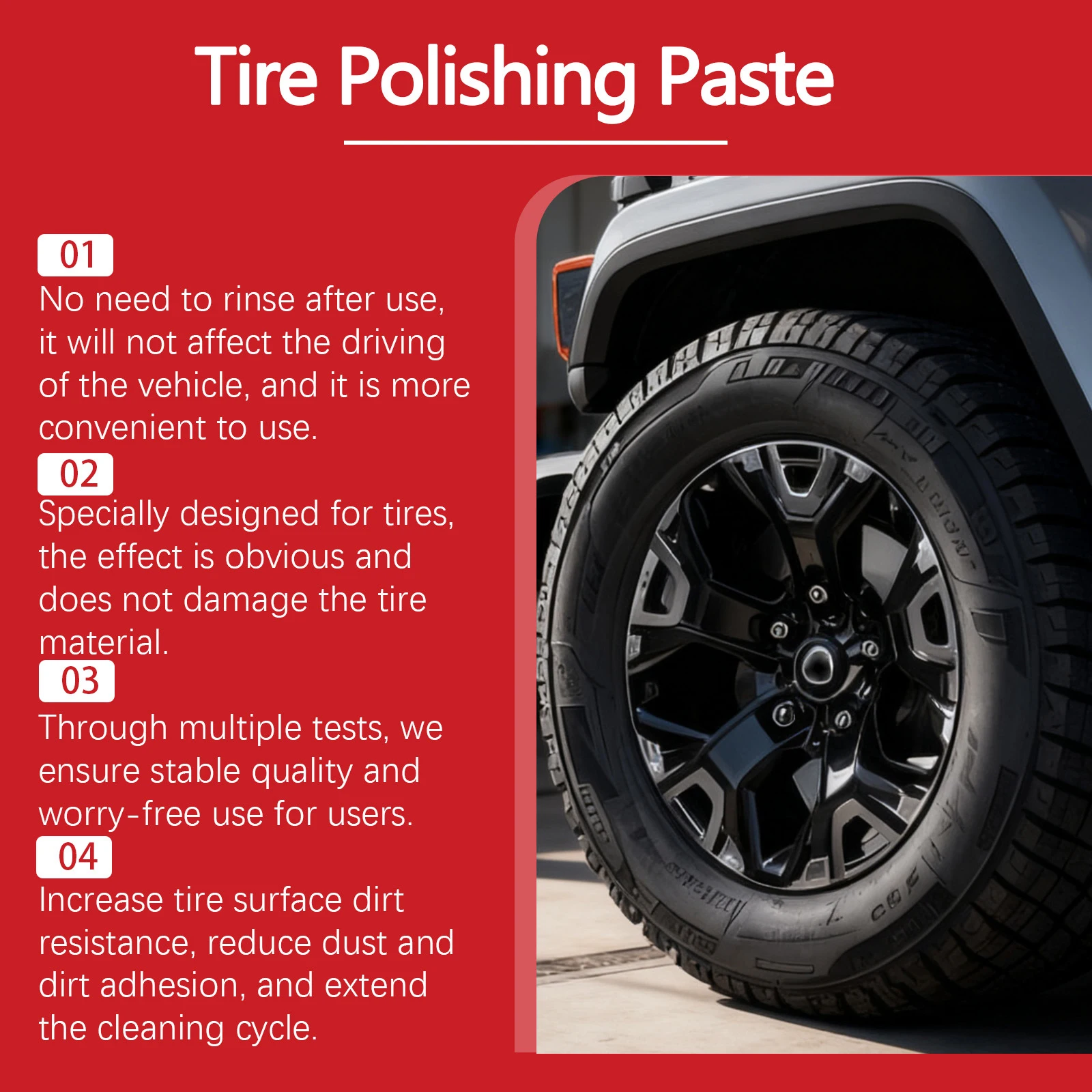 HOMONTH Tire Polishing Paste Automotive Tire Refurbishing Paste Tire Maintenance Portable Polishing Care Paste