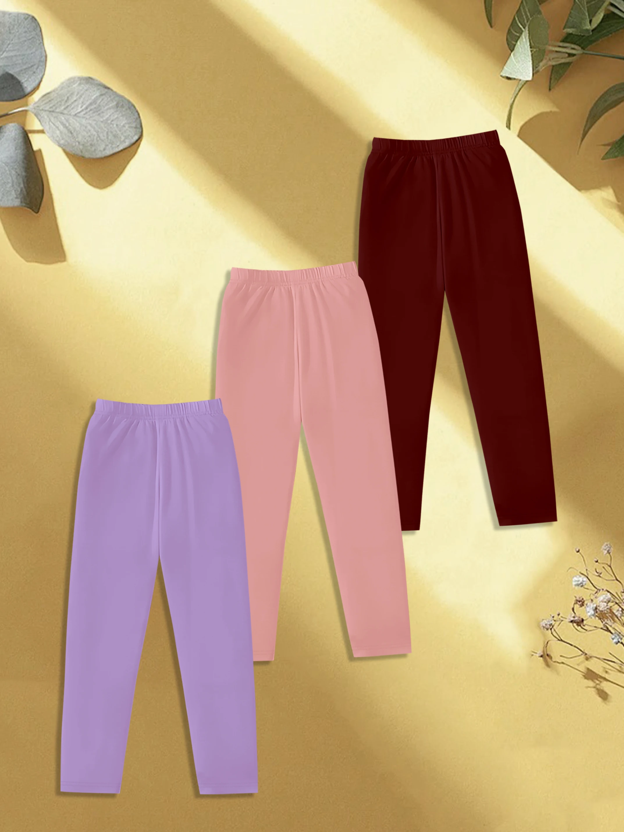 3 pieces: Autumn Girls Leggings Cute Capybara with Donut Boba Tea Print Sweet Bottoms
