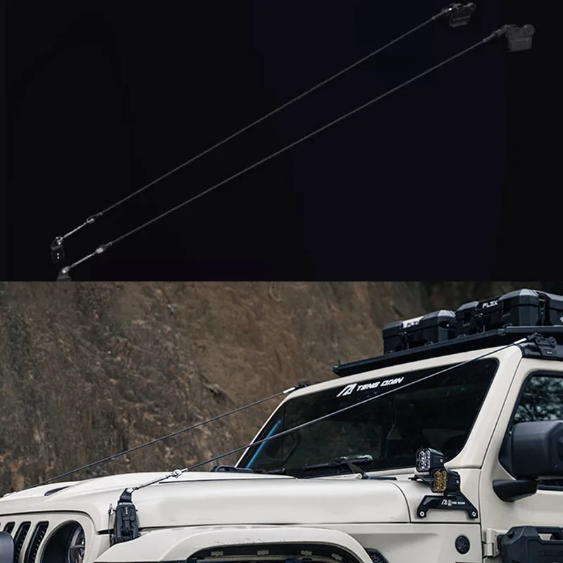 For Jeep Wrangler JL JT Branch Separator SUV Accessories Non-destructive modification Hood rainforest metal dividing line