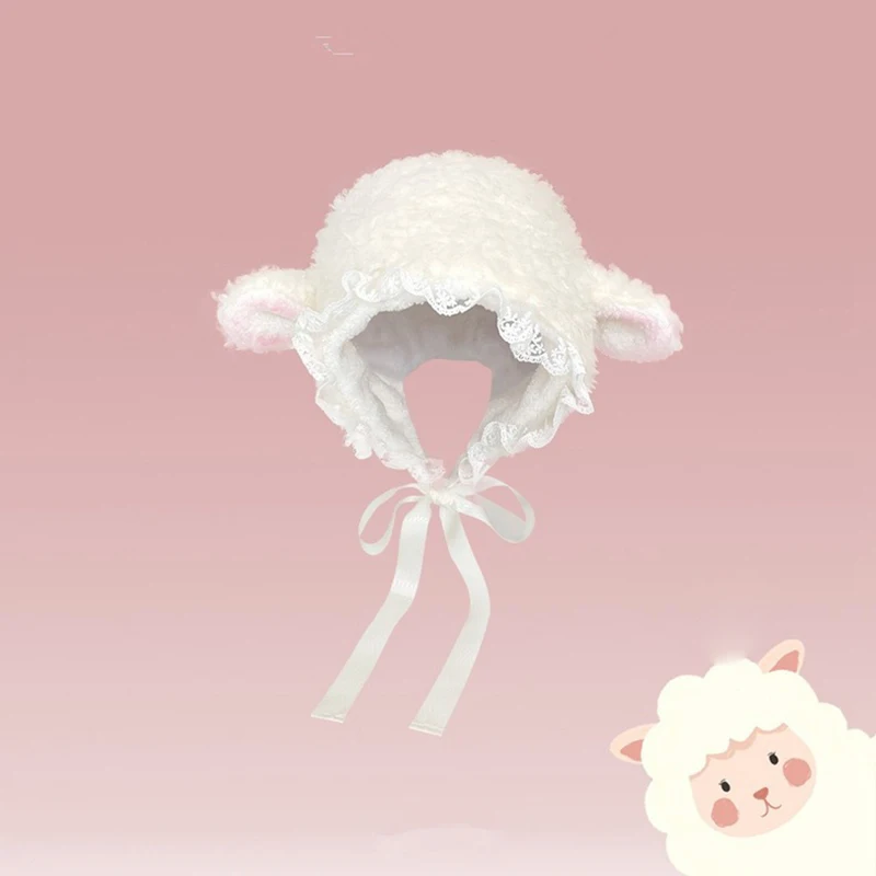 لطيف رقيق سميكة الأغنام الأذن قبعة المرأة بلون قابل للتعديل شتاء دافئ يندبروف صور الدعامة