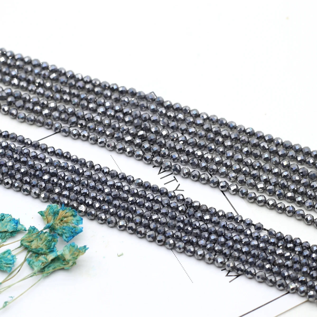 Natural Stone Faceted Beaded Round Terahertz Stone Gemstone Loose Beads for Jewelry Making Diy Necklace Bracelet Accessories