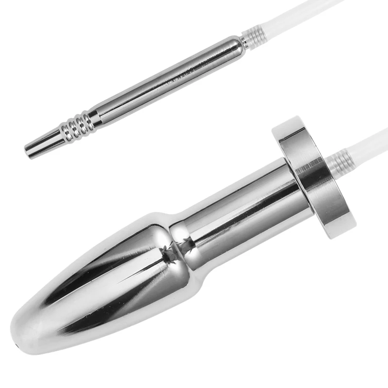 أنبوب عين الحصان متصل بقابس شرجي ، تدفق القضيب في فتحة الشرج ، أداة استمناء تنظيف حقنة شرجية ، ألعاب جنسية للرجال المثليين