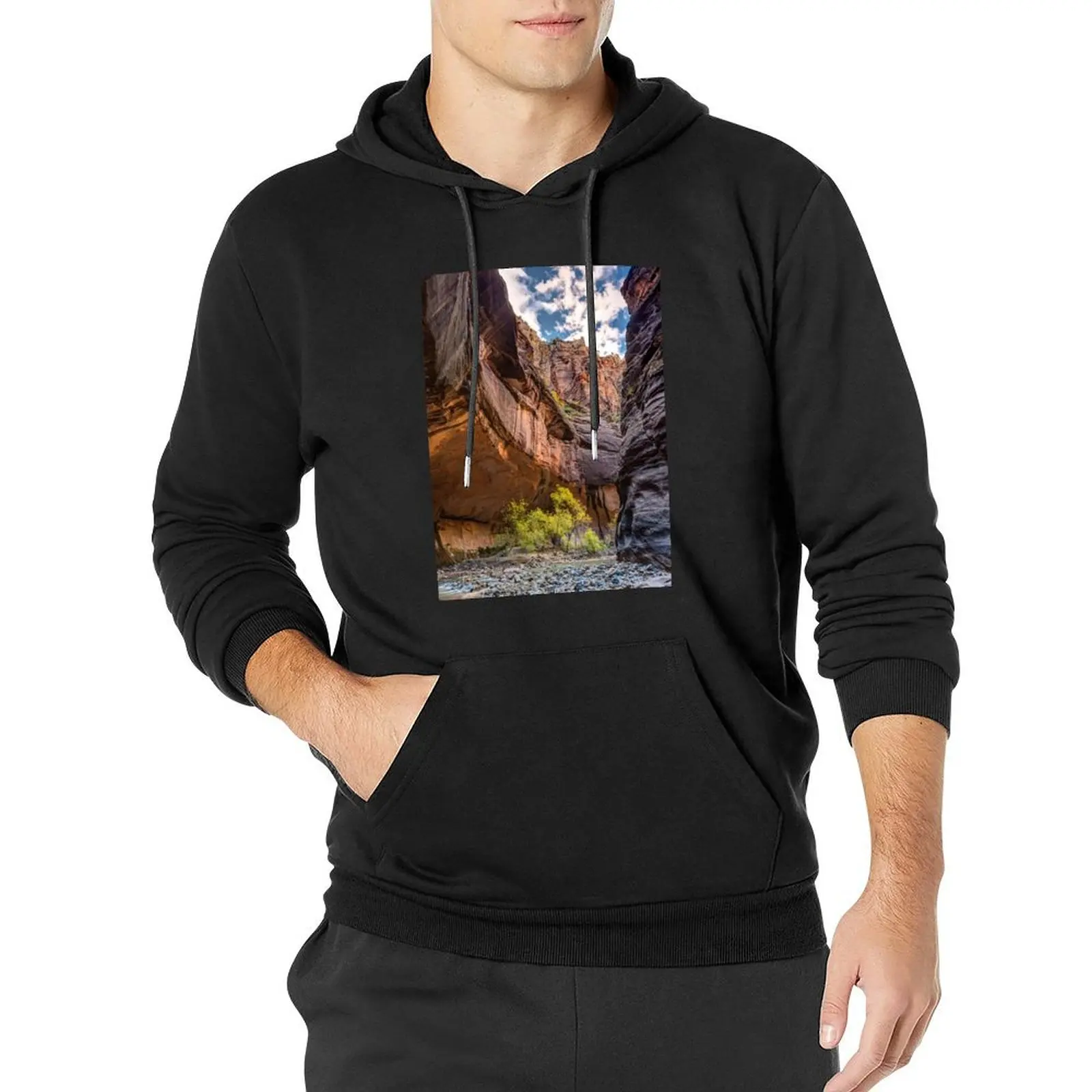 Walking in the Virgin river of Zion National Park Pullover Hoodie male clothes new features of hoodies & sweatshirts