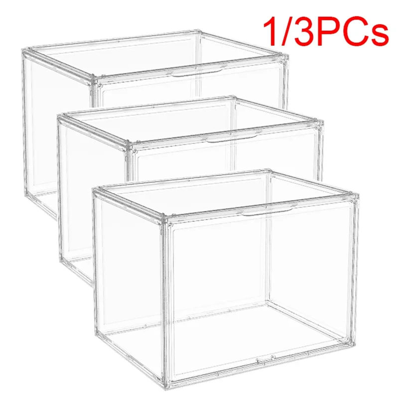 1 boîte de rangement transparente grande capacité pour figurines, vitrine en acrylique, organisateur de maquillage pour sac