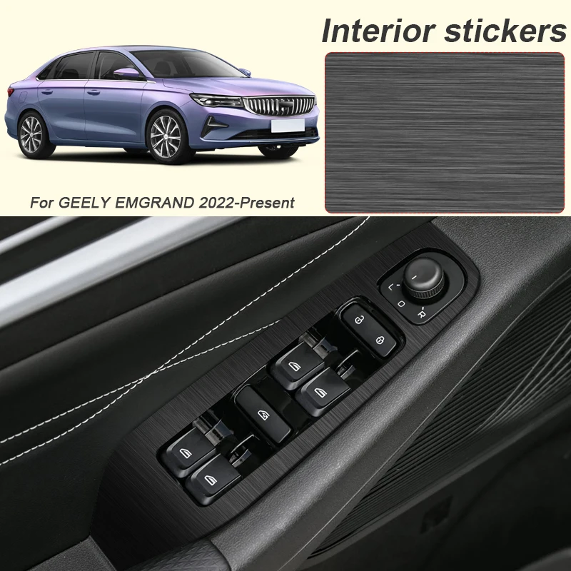 

Автомобильная карбоновая внутренняя наклейка для GEELY EMGRAND 2022-настоящее время с левым рулем, автоподъемная оконная панель, наклейка, защитная пленка для внутренней двери