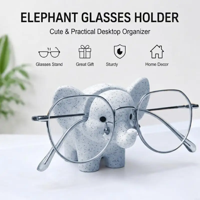 Decorative Glasses Holder Elephant Eyeglasses Stand Display Organizers,Small Glasses Rest for Entry Table or Desk,Daily Display