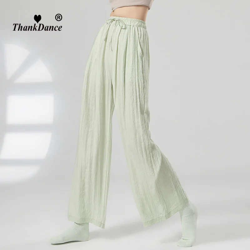 Elegant Classic Dance Pants Women Modern Dance Wide Leg Pants Soft Elastic Yoga Body Rhyme Ballet Trainning Practice Trousers