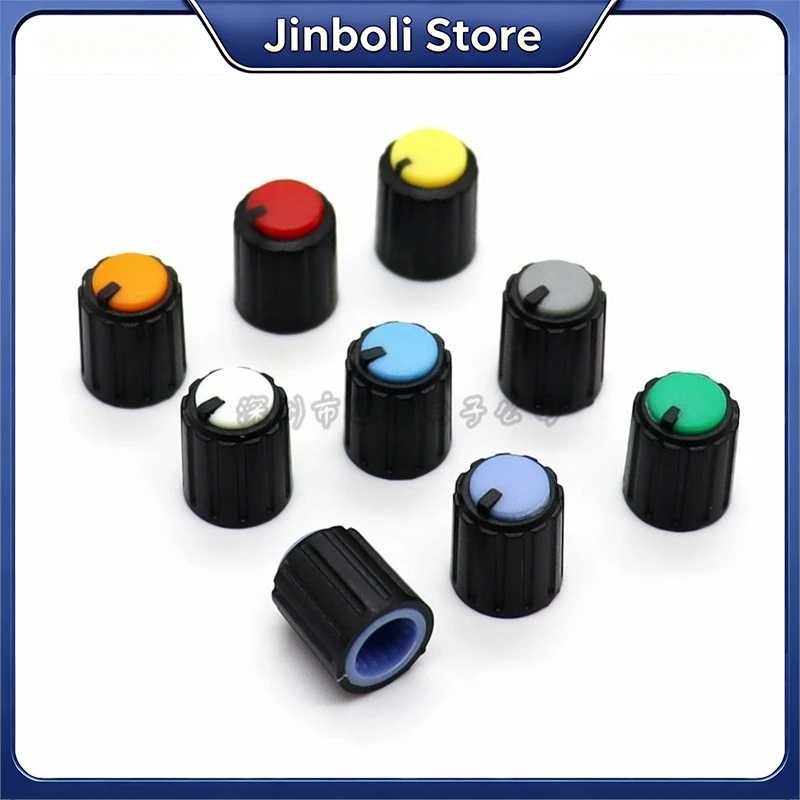 20PCS 10x12mm Plastic Anti-slip Potentiometer Knob Cap Mixer Speaker Volume Control Switch Knob 6mm Inner Hole