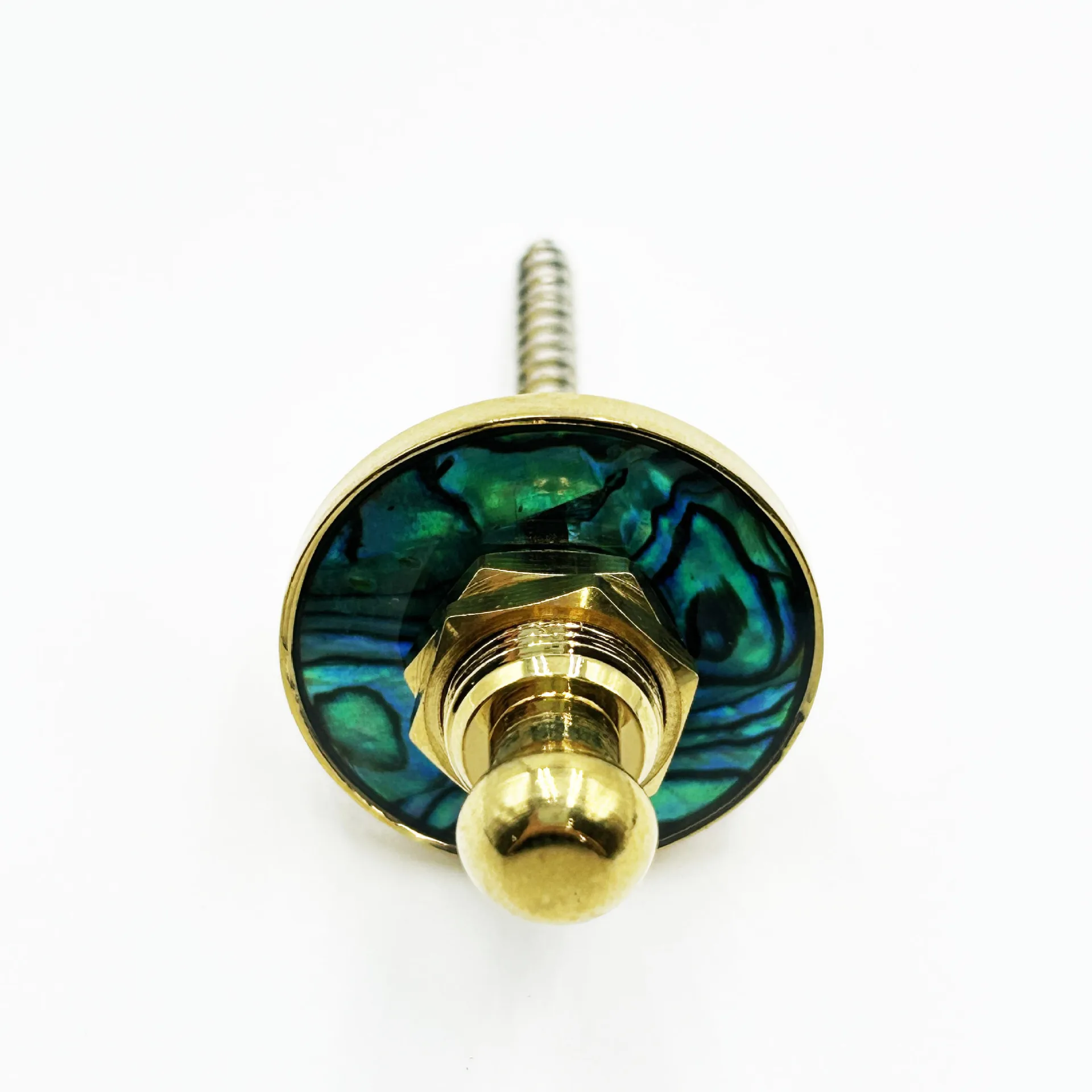 Abalone Shell Inlaid Guitar Strap Buttons Metal Locking Strap Pegs Anti-Drop Security Tail Pins Decorative Pearl Accessories