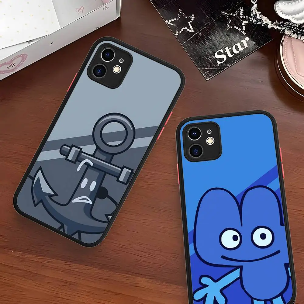 Casing HP B-Bfdi Battle For Dream Island Untuk iPhone 11 12 13 14 15 16 Pro Plus X XS MAX Matte Bumper Anti Benturan