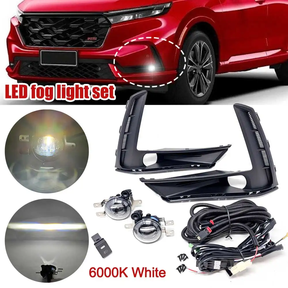 

LEDIN LED Fog Light Set For 2023-2024 Honda CR-V Switch Wire Bezel 6000K White