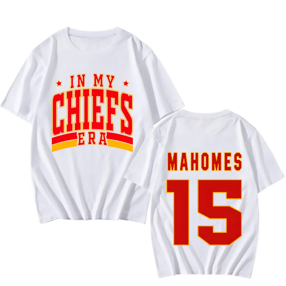 Kansas City Chiefs Ahomcotton T-shirts in My Chiefs Era Mahomes 15 Tshirt New Trend Tee Unisex Fashion High Quality Outdoor Tops