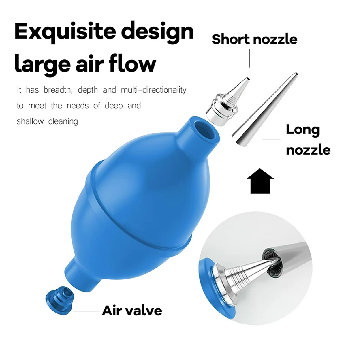 Air Duster, Large Dust Ball Hair Dryer Manual Silicone Blow Pump Cleaning Tool, Watch Dust Removal Tool Cleaning Tool