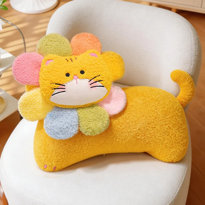 

Cute Simulated Sitting Cat Doll Plush Toy Stuffed Soft Animal Sunflower Head Cover Doll Birthday Gift ﻿