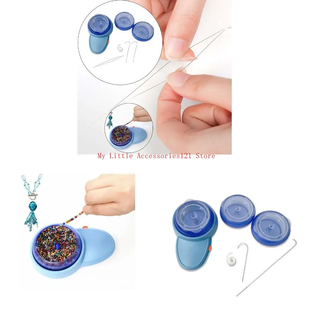 

Bead Spinner with 2 PCS Exlarge Eye Beading Needles ABS Spin Bead Loader