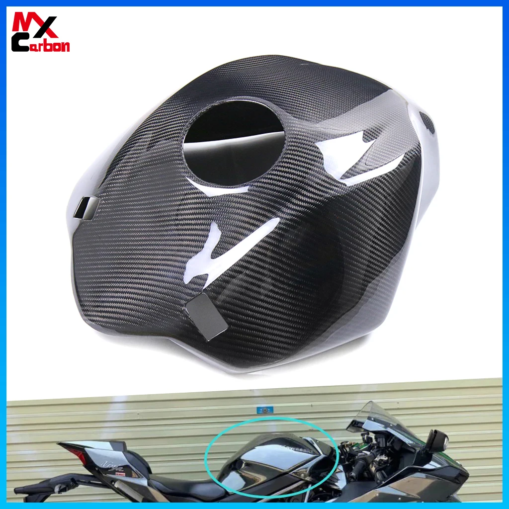 Motorcycle Tank Cover for Kawasaki H2/H2R 2015 2017 2018 2019 2022 2021 2022 2023 Full Carbon Fiber Front Tank Fairing