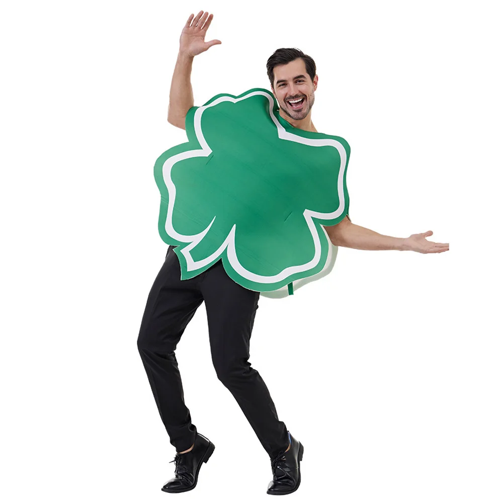 

Irish Festival St.Patrick's Day Lucky Four-Leaf Clover Green Costume Cosplay Carnival Party Top Costume Props