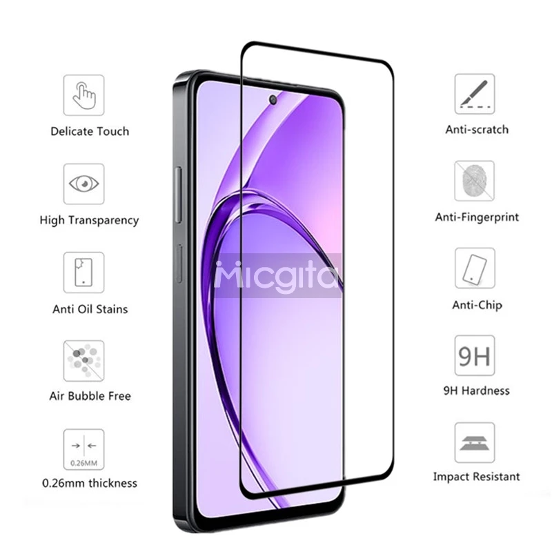 4+2 Tempered Glass Protector For OPPO A3x Screen Glass and Soft Fiber Camera film