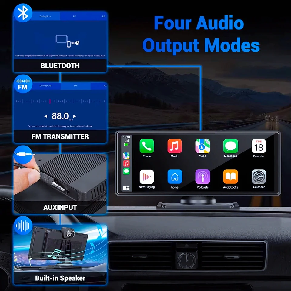 Pionray 11 inches android auto Universal Portable Carplay for Car