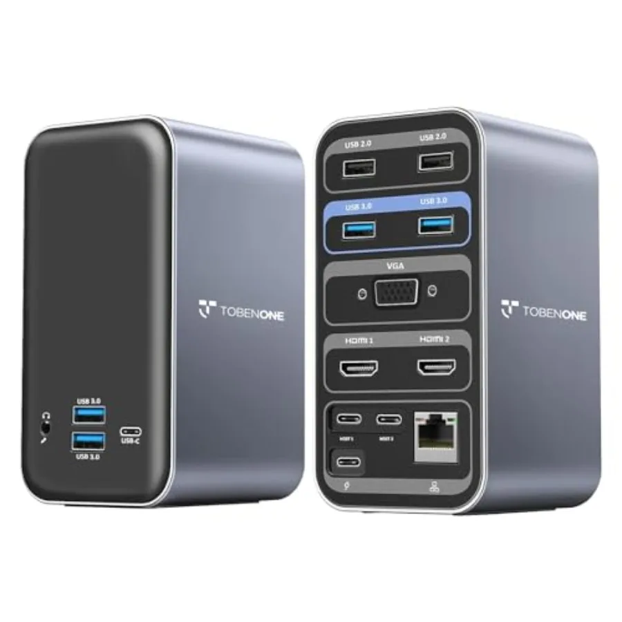 

Док-станция для MacBook Pro с двумя 4K HDMI-дисплеями (15 дюймов), 2 портами USB-C, поддержкой PD3.0 и VGA